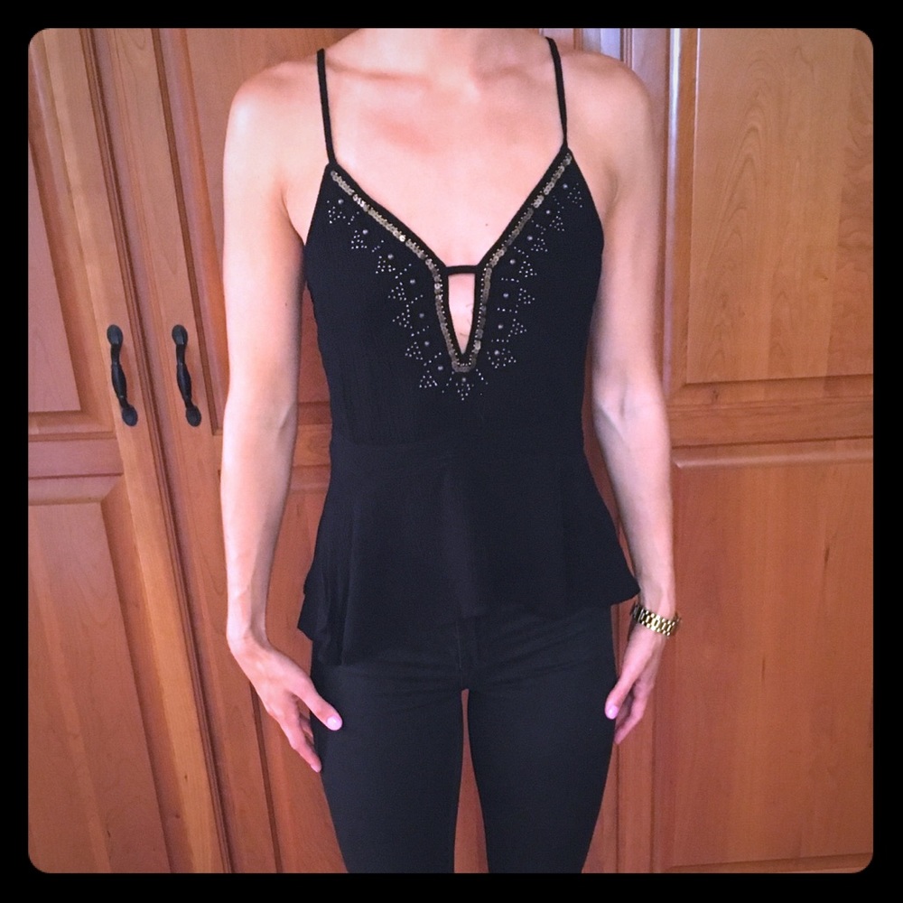 Forever 21 Black Open Back Tank Top